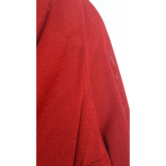 INC International Concepts, Red‎ cowl sweater/Tunic with draped front, Large - Picture 5 of 8